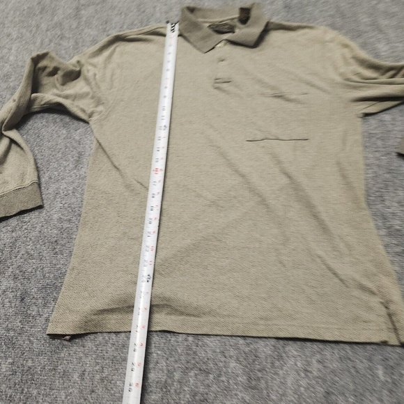 M.E. Sport Polo Shirt Mens Large Green Pullover long Sleeve Cotton Blend - Picture 14 of 16